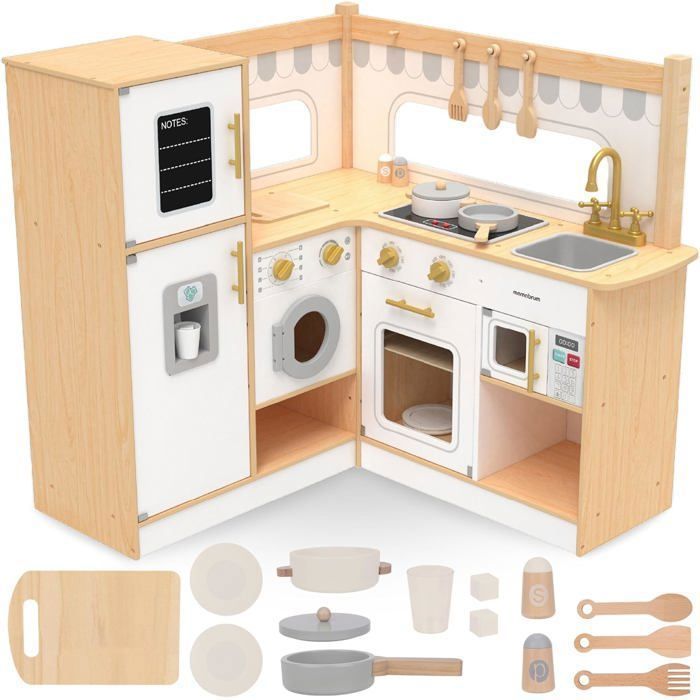 Cuisine Enfant - MAMABRUM - Mamabrum L - Bois MDF - Accessoires Inclus - 84x84x85cm