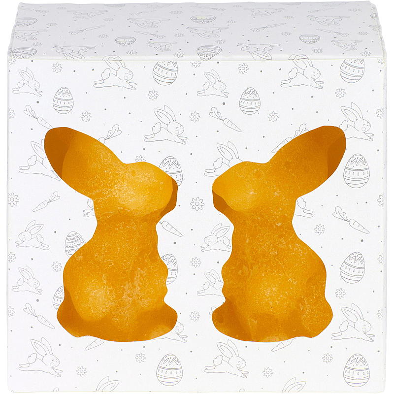 Bougie lapin de Pâques, lot de 2, 6 x 9,3 cm, jaune paraffine