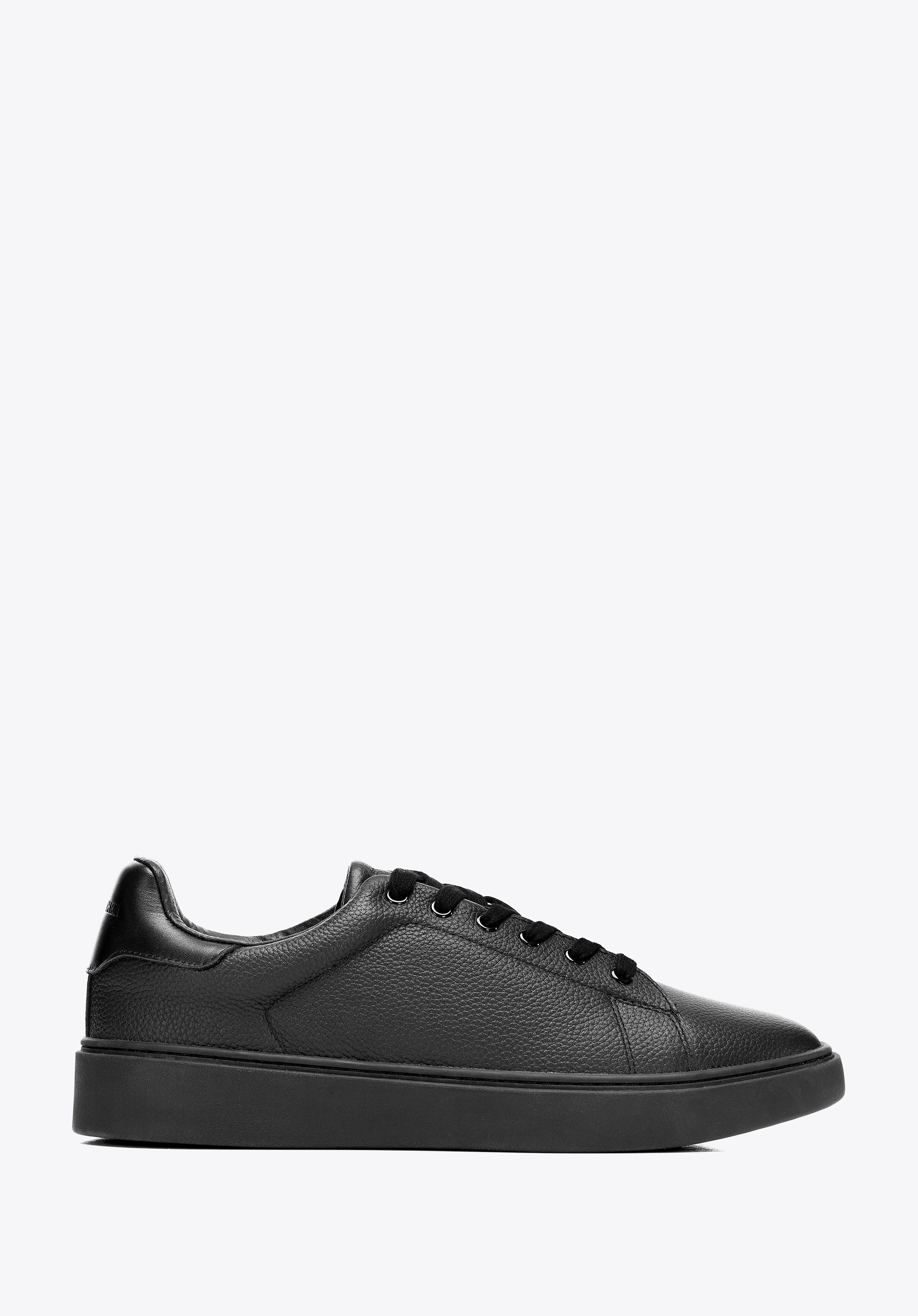 Męskie sneakersy ze skóry naturalnej licowej czarne