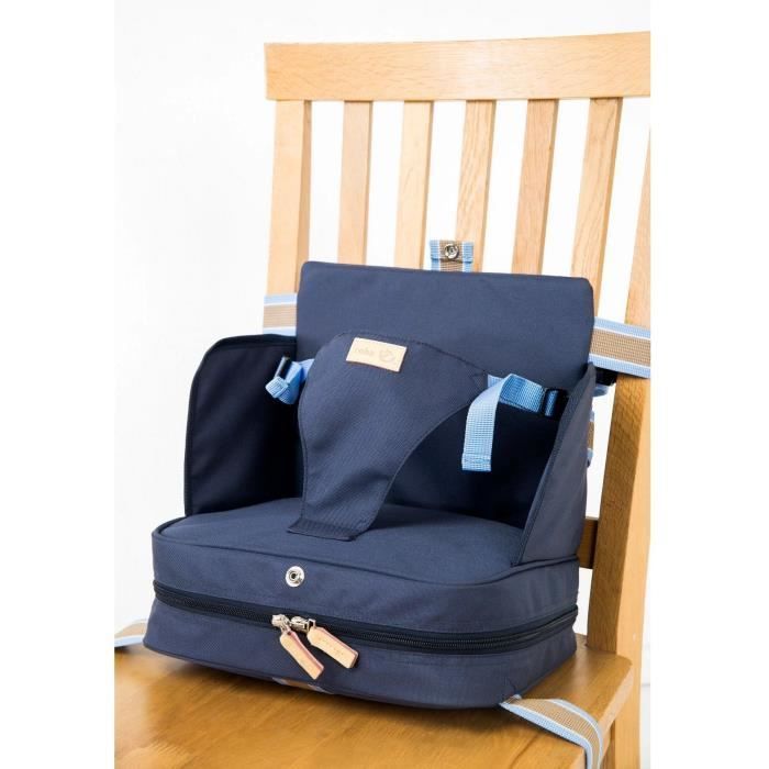 Silla elevadora para bebé - ROBA - Plegable - Cojín hinchable - Cinturón ajustable - 6 meses / 3 años (15 kg) - Azul marino