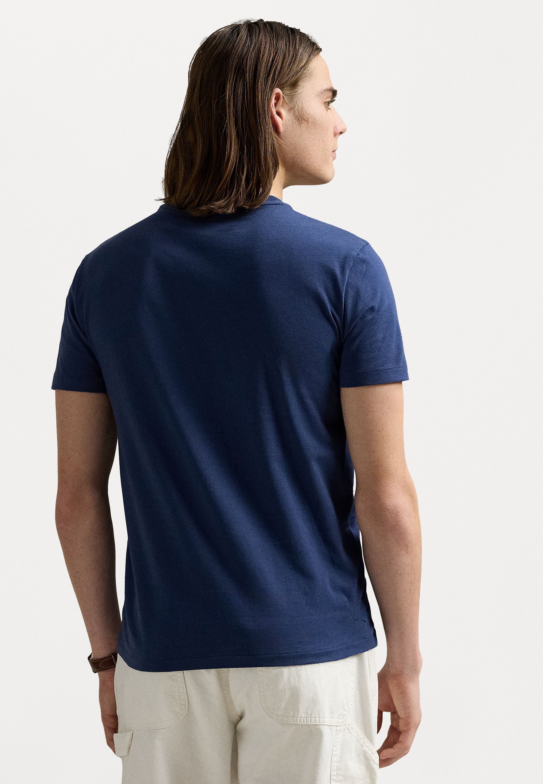 Polo Ralph Lauren CUSTOM SLIM FIT JERSEY CREWNECK T-SHIRT - Basic T-shirt - rustiek marineblauw