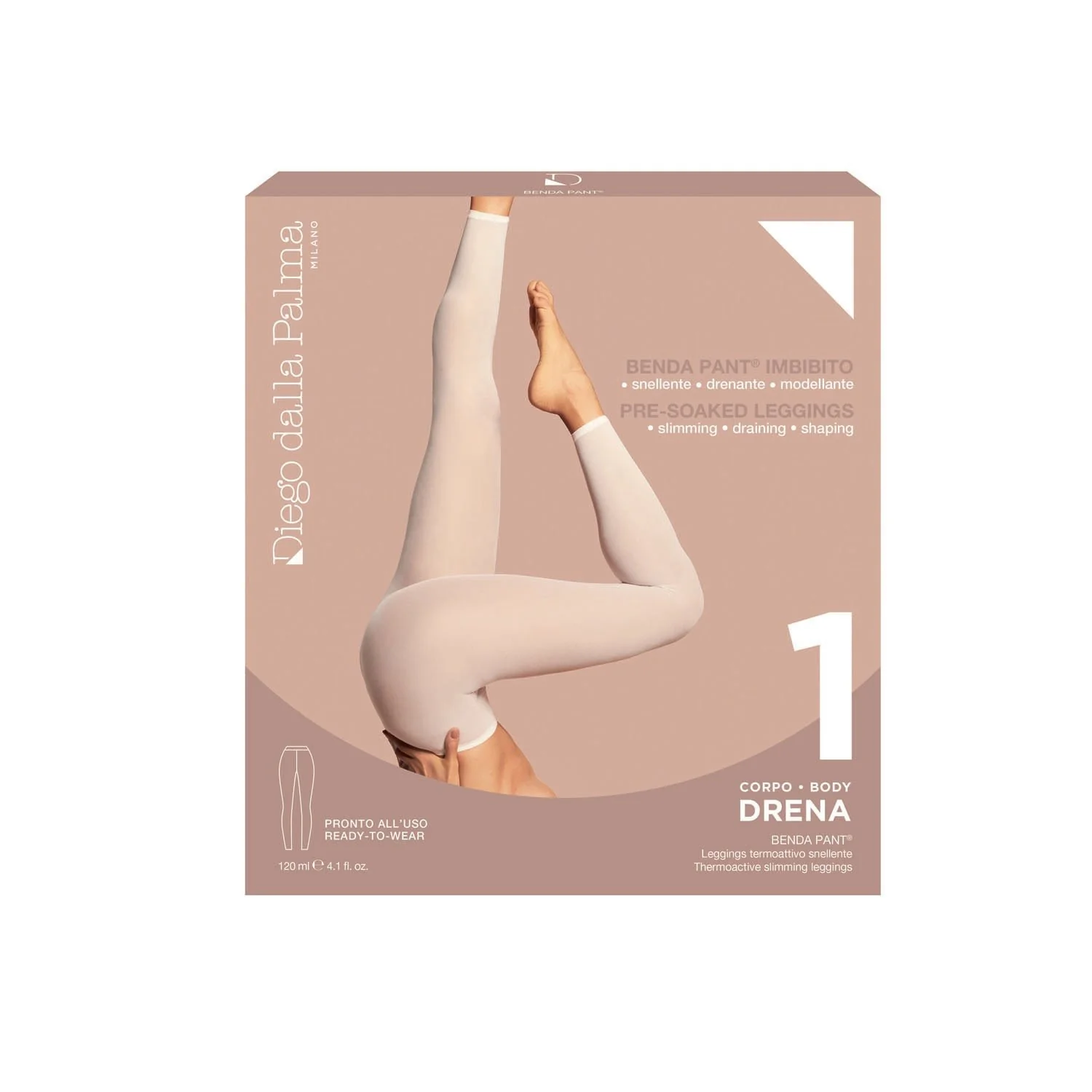 Linea Corpo 1. Drena - BENDA PANT  Leggings Termoattivo Snellente - Guaine e Patch, Crema gambe e glutei snellente, Crema gambe e glutei drenante