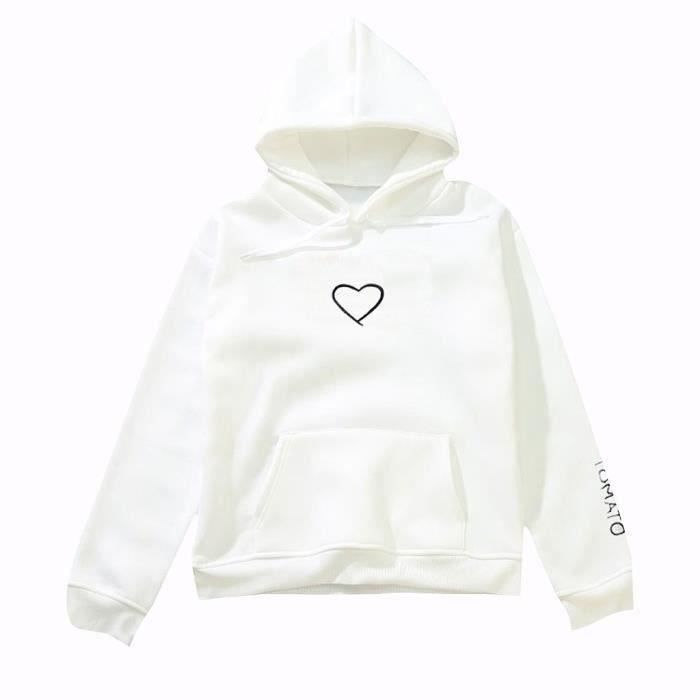 Sudadera para mujer - FUNMOON - The Cowards - Con capucha - Blanca - Informal