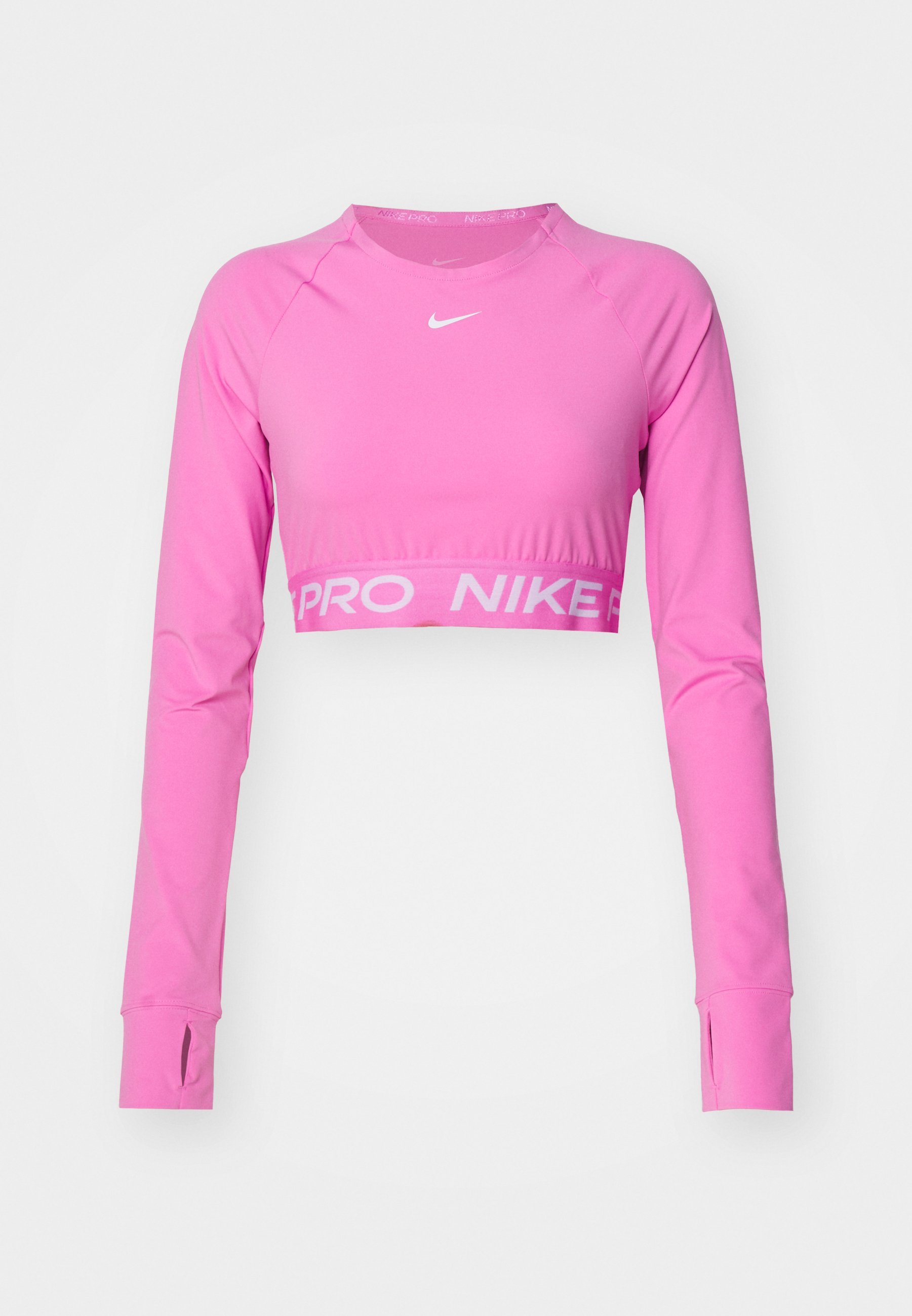 Nike Performance 365 CROP - Top met lange mouwen - speels roze/wit