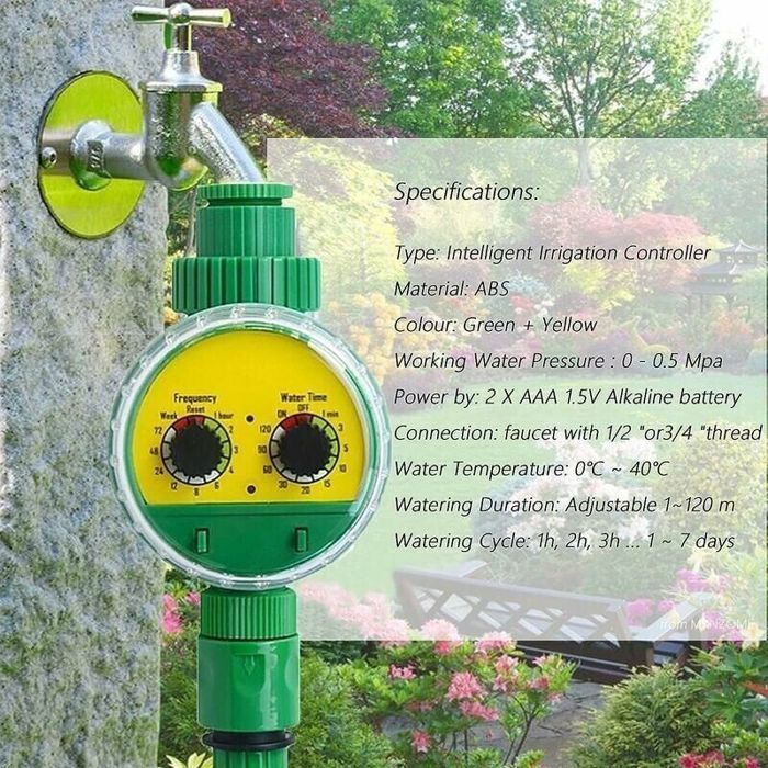 Timer automatico per irrigazione - Virex® - Timer digitale - Durata irrigazione 1-120 min
