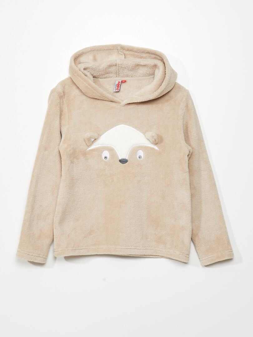 Conjunto de pijama de felpa - 2 piezas - BEIGE