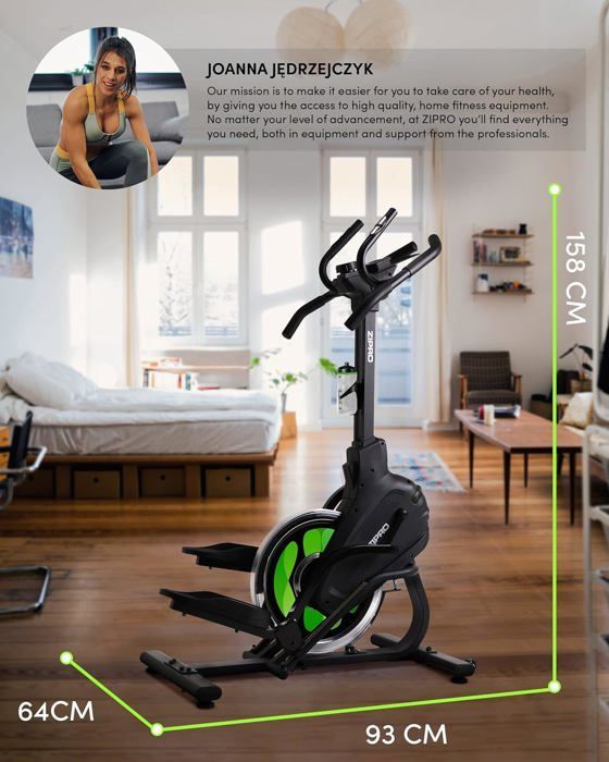 Zipro Crosstrainer Climber, ellittica fino a 120 kg, attrezzatura per allenamento cardio domestico, macchina per il fitness
