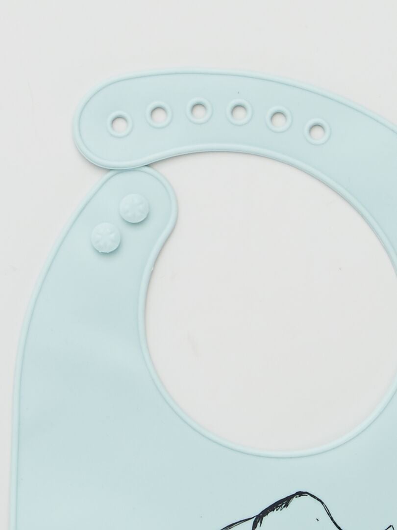 Babador de silicone estampado - AZUL