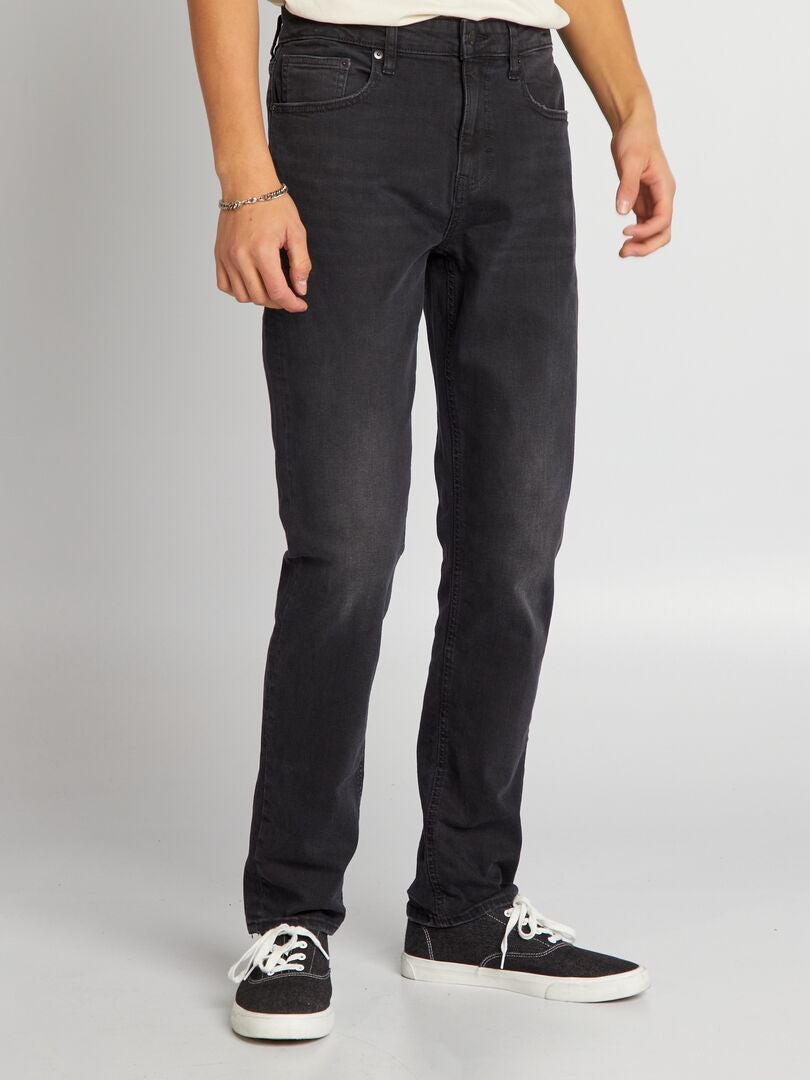 Slim fit denimbukser med 5 lommer – SVART