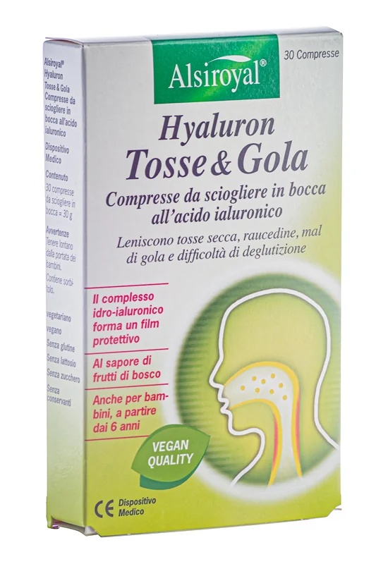 ALSIROYAL Hyaluron pour la toux et la gorge 30 comprimés