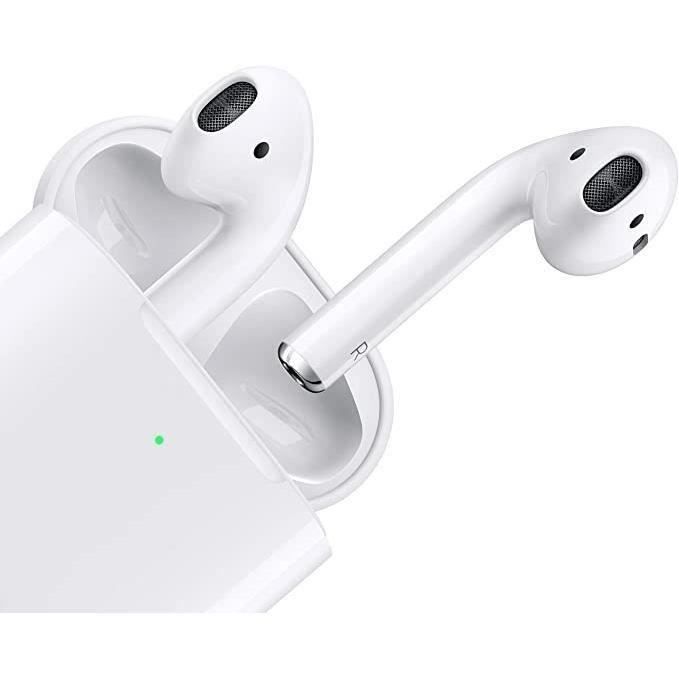 Auriculares inalámbricos Bluetooth Apple AirPods 2 blancos con estuche de carga con cable