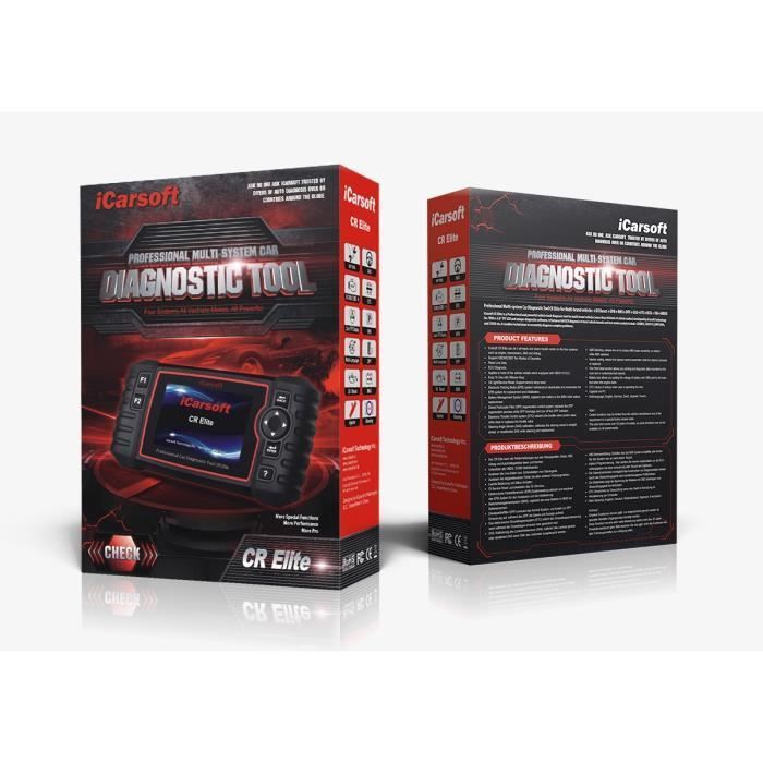iCarsoft CR Elite - Herramienta de diagnóstico profesional multimarca para automóviles - Diagnóstico