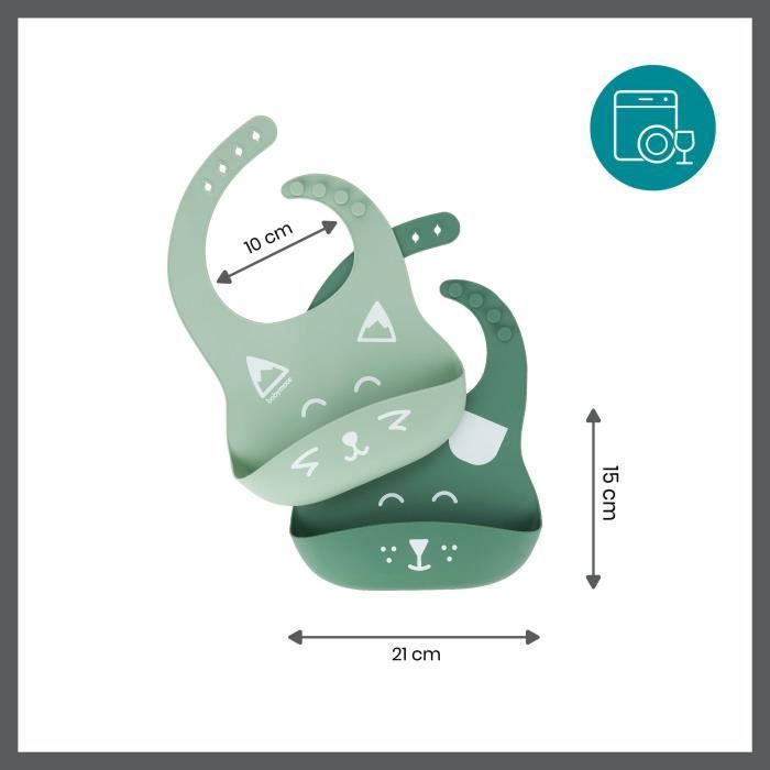 Babymoov BIB'ISY silicone bib set of 2, with front pocket