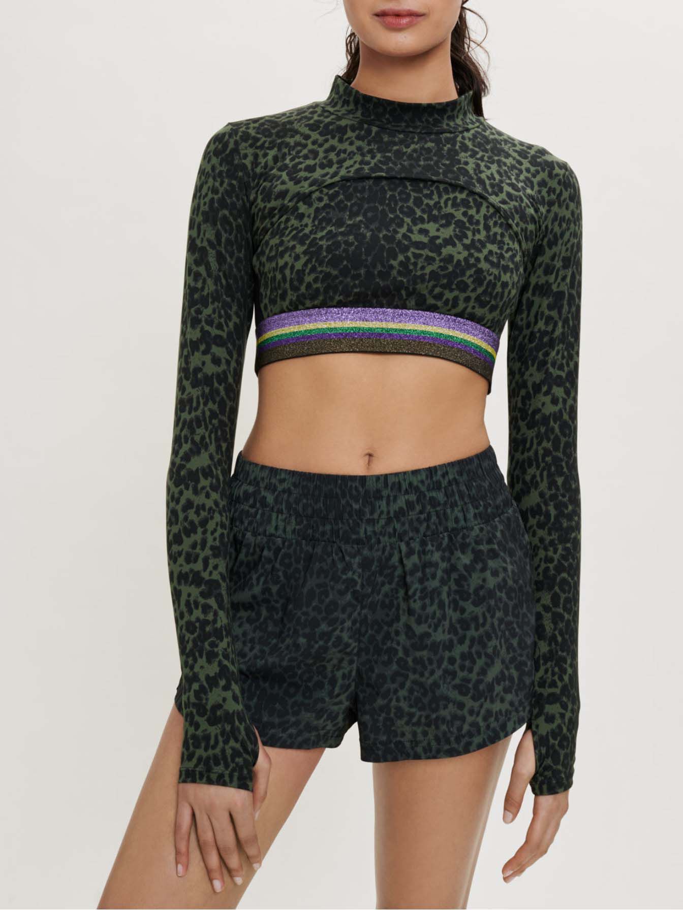 Bedrukte hardloopshorts - Khaki luipaardprint
