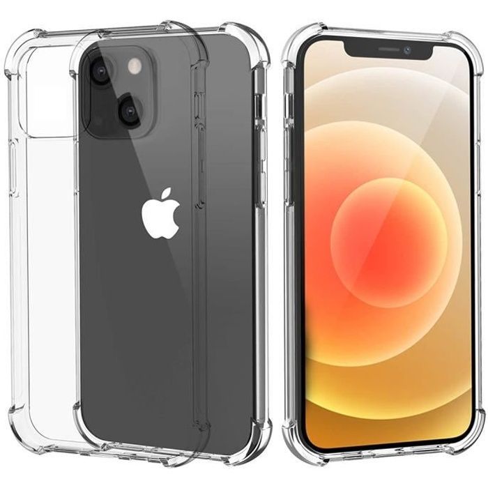 Funda antigolpes - Phonillico - iPhone 13 - Silicona transparente - Ultradelgada - Protección reforzada