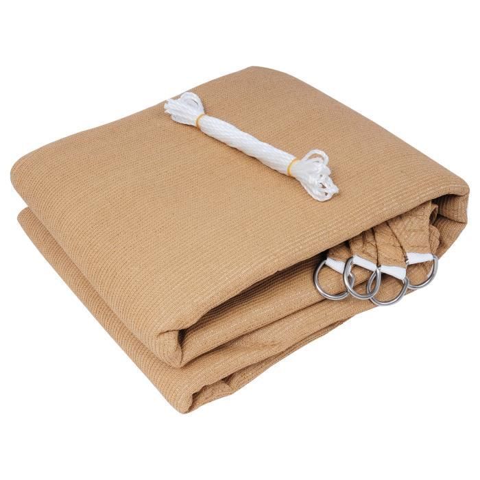 Vela de sombra cuadrada WOLTU - Protección UV para jardín, patio o camping - 3x3m color arena