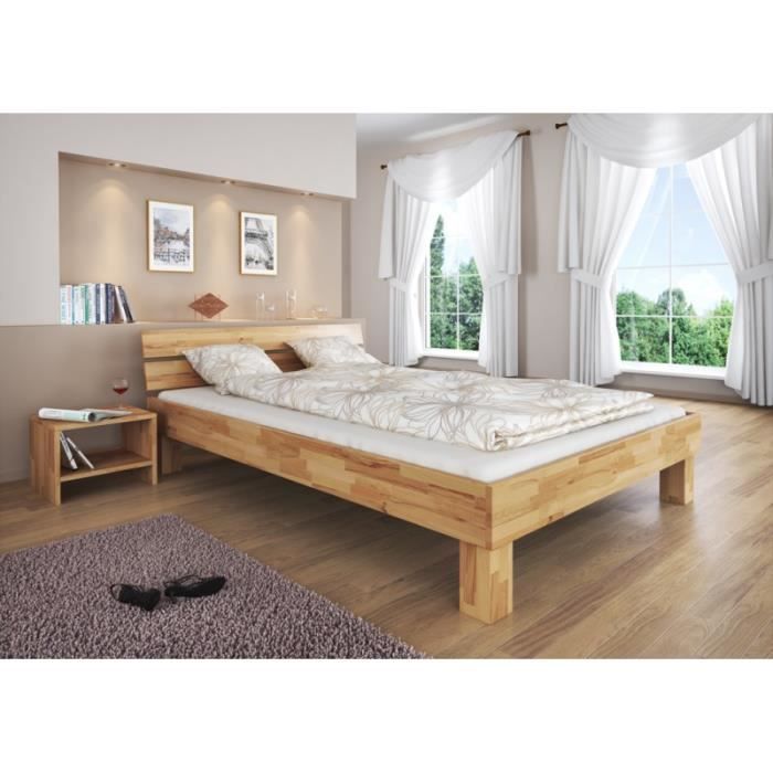 Volwassenenbed van natuurlijk beukenhout, kingsize 180x220 cm, moderne stijl met lattenbodem 60.80-18-220