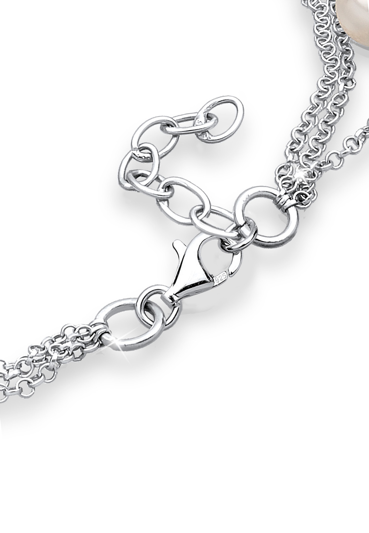 Elli Femmes look couches boule blanche avec des perles synthétiques en argent sterling 925