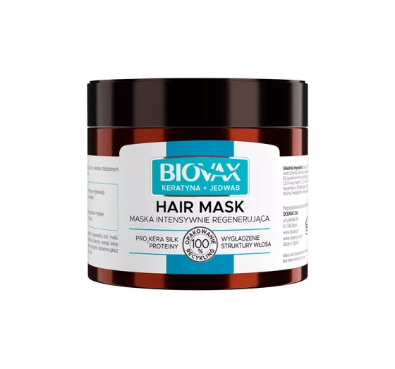 Biovax Keratyna Jedwab intensywnie regenerująca maska do włosów 250 ml