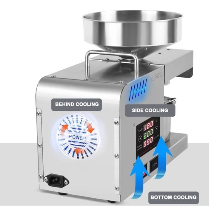 Prensa de aceite de semillas automática de acero inoxidable con control de temperatura de 1500 W