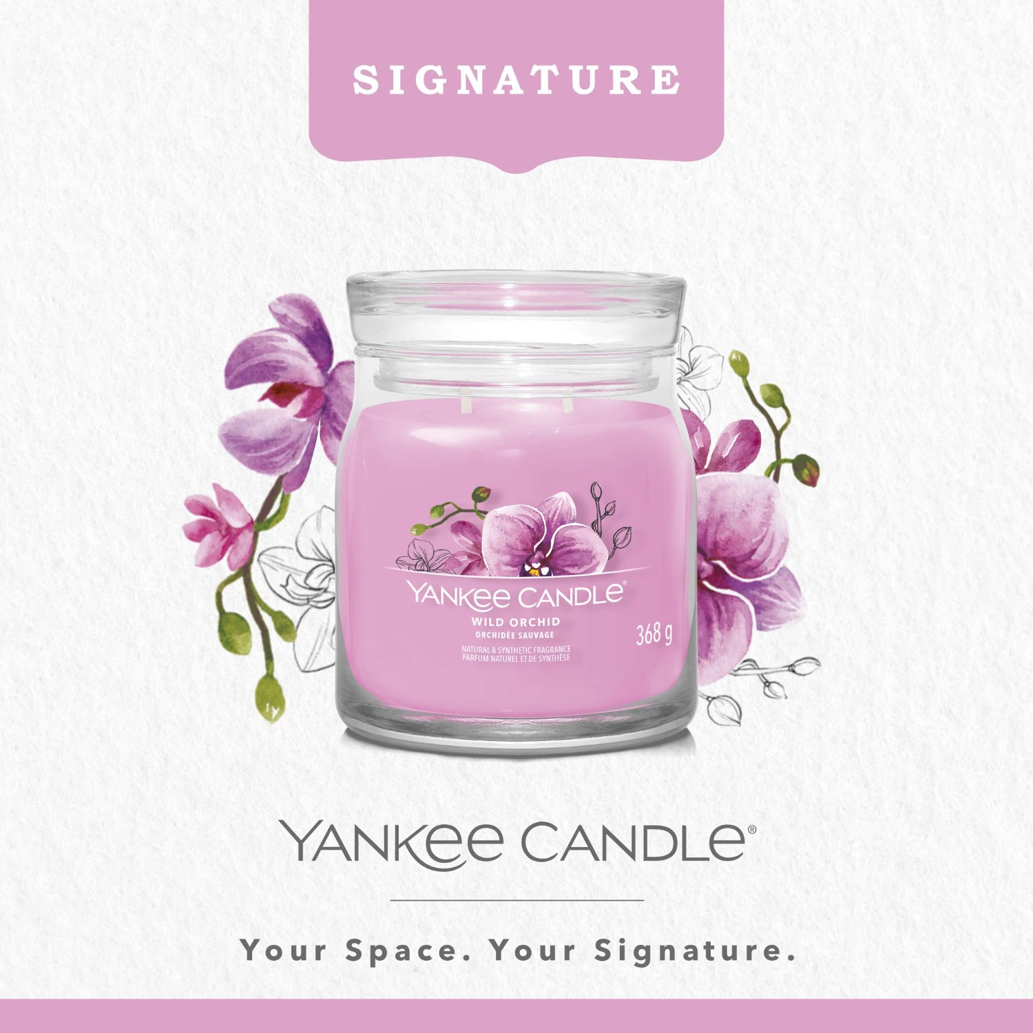 YANKEE CANDLE Moyenne Jarre Orchidée Sauvage
