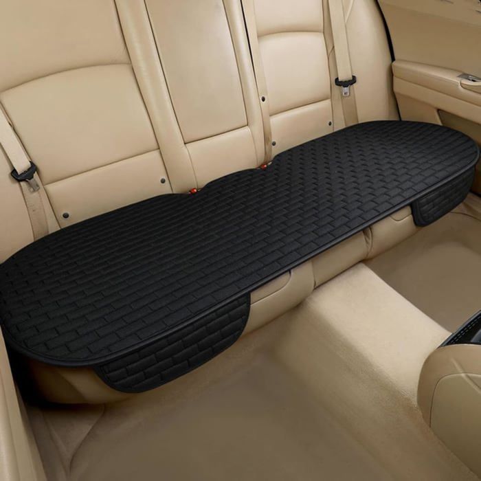 Funda para asiento de coche - PZCC - Negra - Lino - Universal - 1 funda trasera