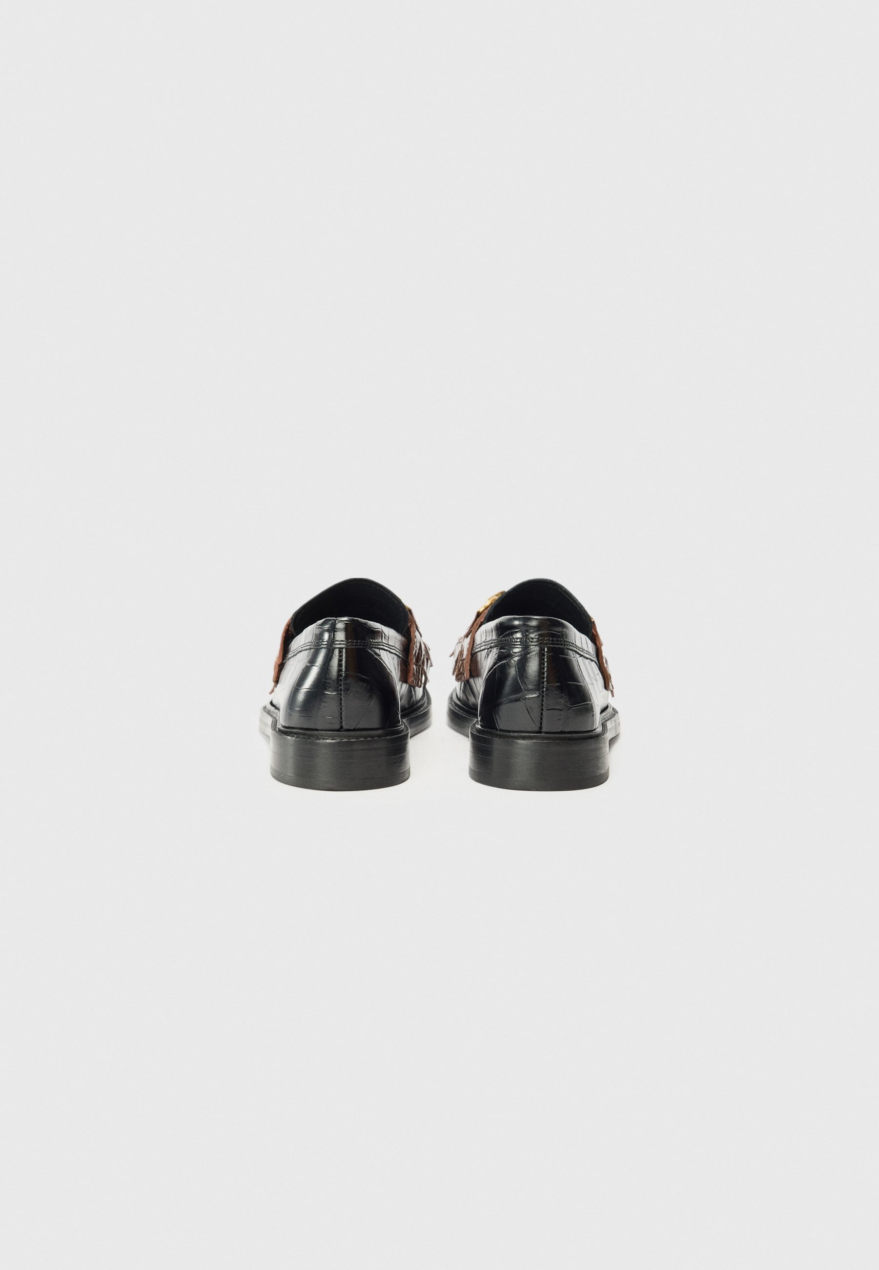 MOSCHINO Nazouvací boty - černá/tmavě hnědá