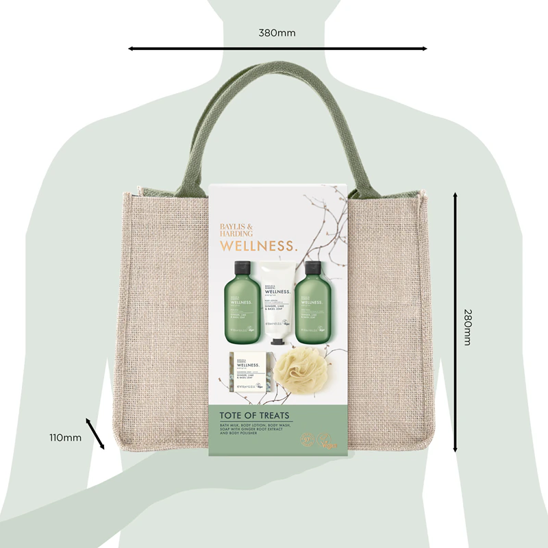Baylis & Harding Wellness. Conjunto de Presente Energise com Necessaire - Gengibre, Lima e Folha de Manjericão