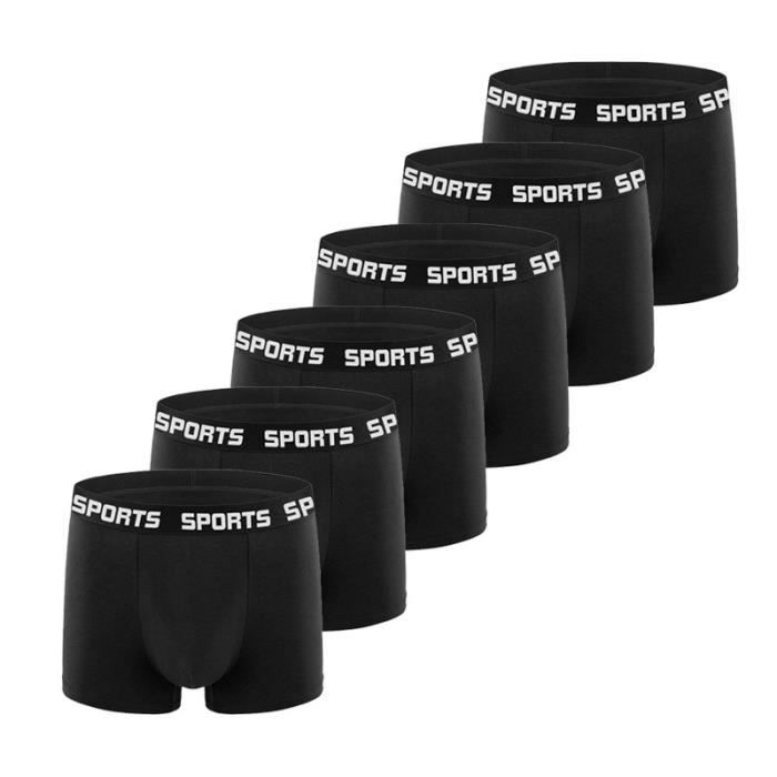 Paquete de 6 calzoncillos bóxer para hombre - GYROOR - Calzoncillos suaves y elásticos - Negro