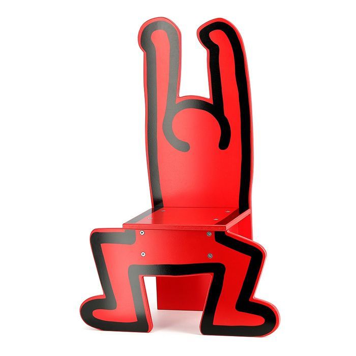 Chaise pour enfant - VILAC - Keith Haring rouge - Bois massif - Design contemporain