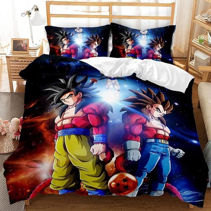 Dragon Ball Z Anime Bedding Set - Super Saiyan Goku 3D - Multicolor - Synthetic - Bedroom