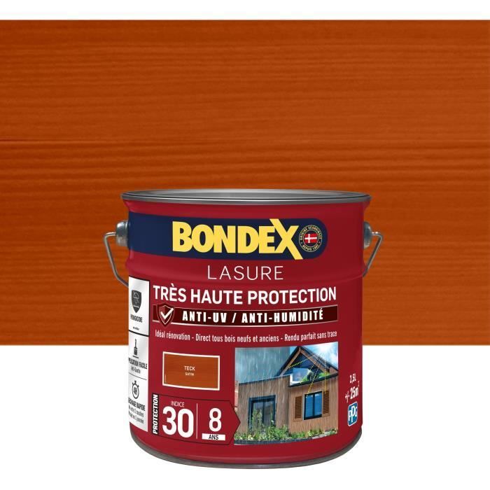 Tinte para madera Bondex de 2,5 L de alta protección para teca, 8 años de protección.