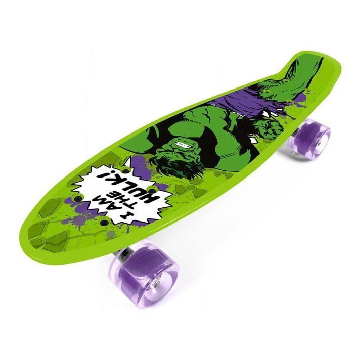 Planche de skate enfant SEVEN Penny Board Hulk - vert - 21,6''x5,7''/55x14,5 cm - Roues en polyuréthane souples