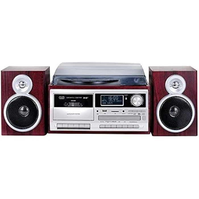 Platine Vinyle - TREVI - TT 1072 - Lecteur CD/MP3 - Radio DAB - Enregistrement USB/SD