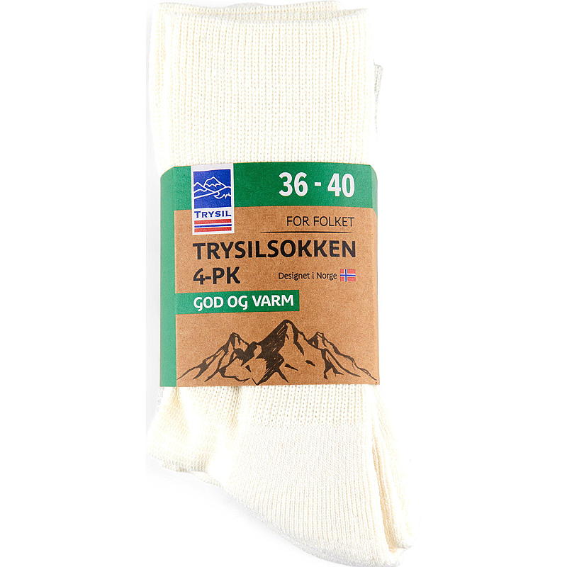 Trysil Socken, 4er-Pack, Größe 36/40, cremeweiß