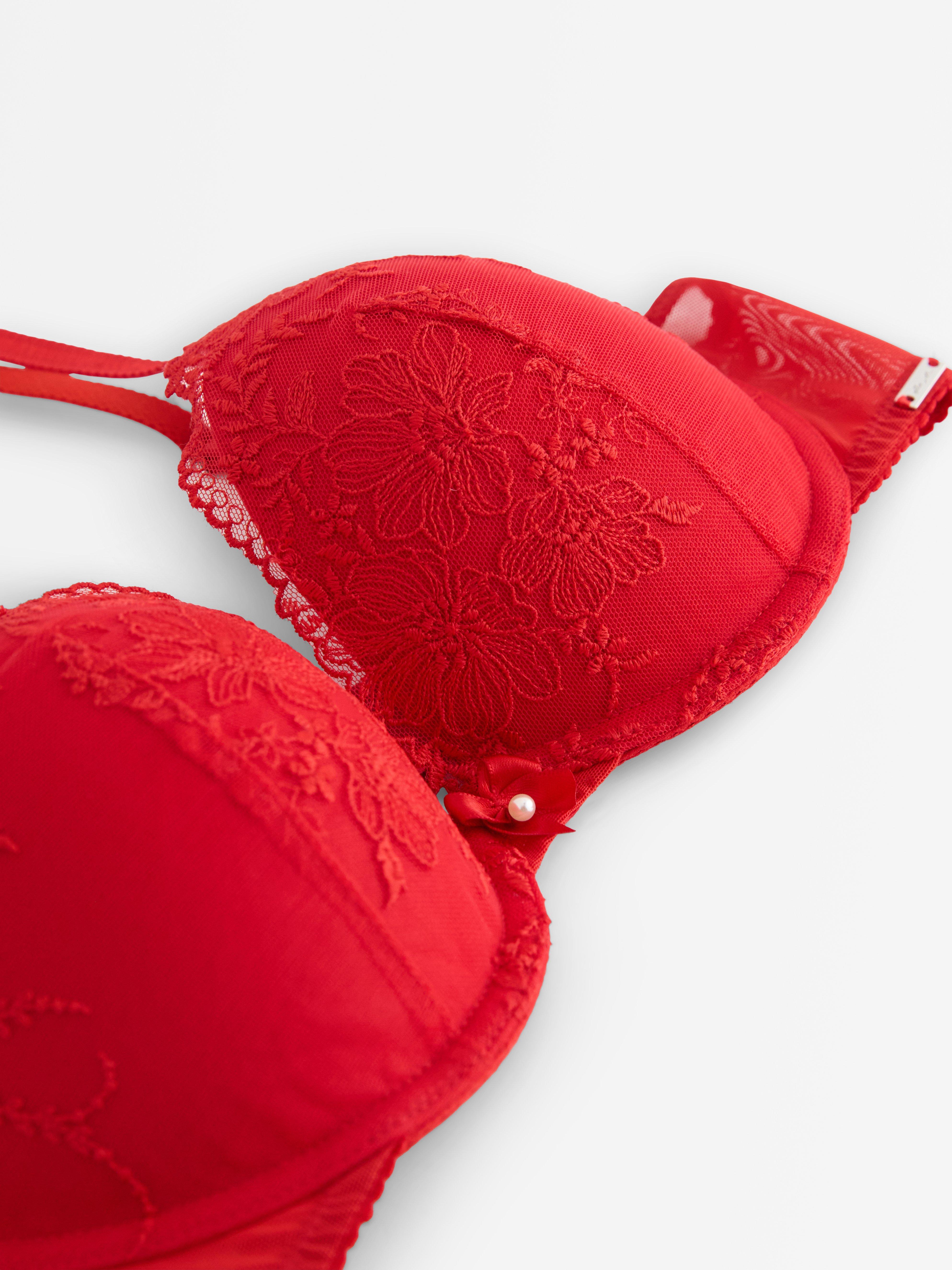 Malva push up-bh med spets Rojo