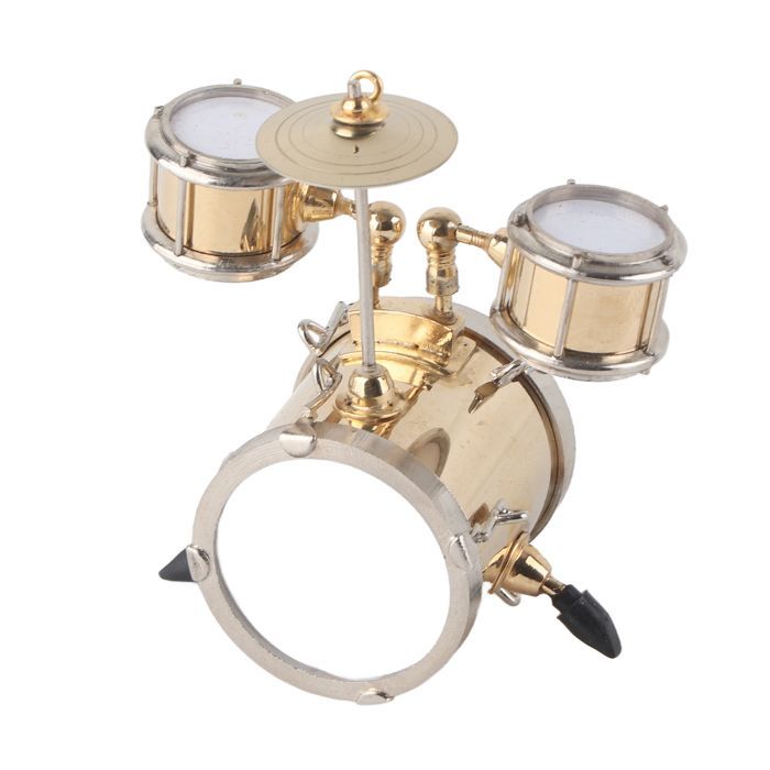 Miniature Brass Set Ornament Realistic Music Instrument Replica with Box - for Drummers and Musicians - Gifts