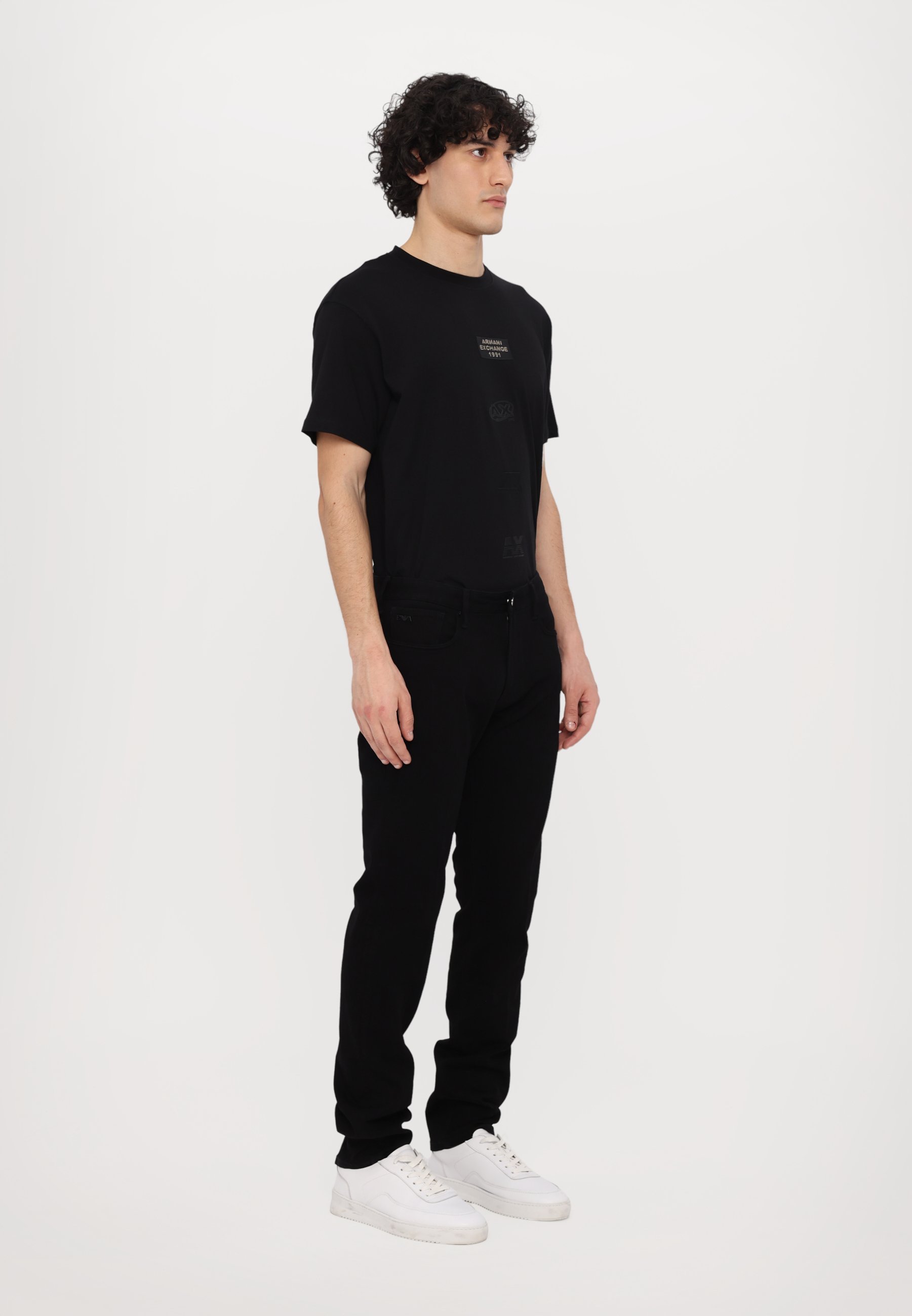 Emporio Armani 5-POCKETS-HOSE - Slim-Fit-Jeans - schwarzer Denim