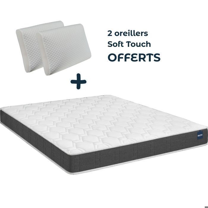 Paquete de colchón Bultex tamaño King (200x200) + 2 almohadas Bultex Soft Touch de regalo