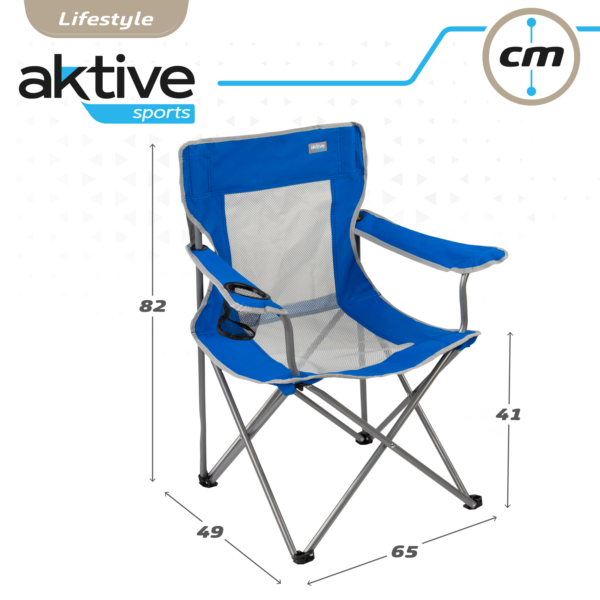 Silla Plegable Camping Con Posavasos Ypaldo Transpirable Aktive