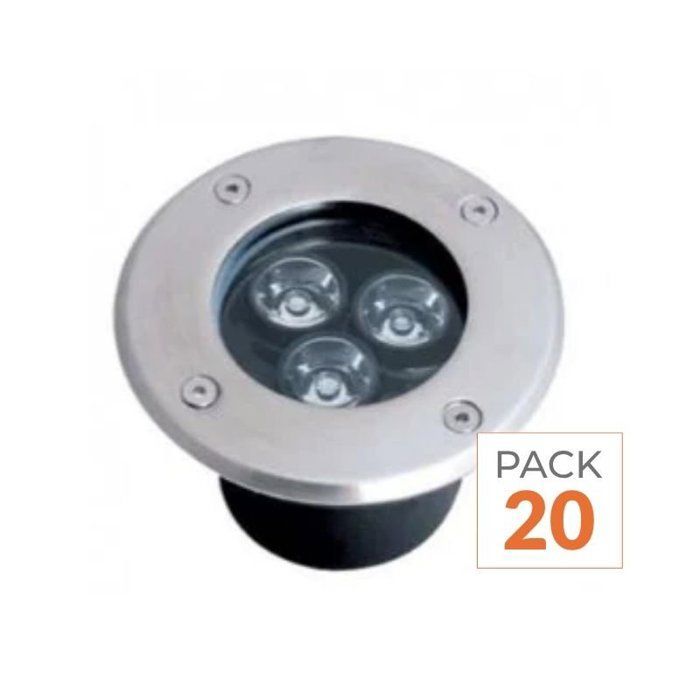 Focos LED empotrables para exteriores IP65 220V 3W 80° (Paquete de 20) - Blanco frío 6000K - 8000K - SILAMP