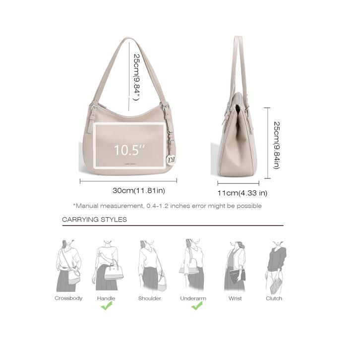 David Jones – Damen-Hobo-Schultertasche aus PU-Leder – Beige