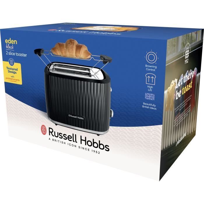 Tostadora - RUSSELL HOBBS - EDEN - 800 W - 2 ranuras - Negra