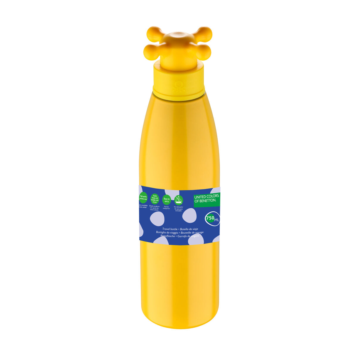  Wandgemonteerde waterfles 750 ml, gele regenboogcollectie