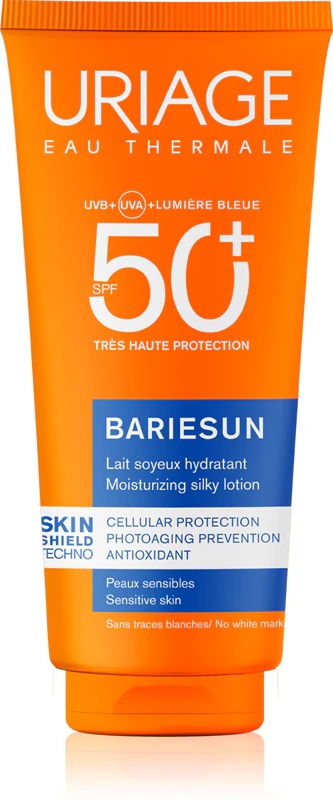 Uriage Bariésun zīdainais losjons SPF 50+ aizsargājošs pieniņš ķermenim un sejai ar SPF 50+