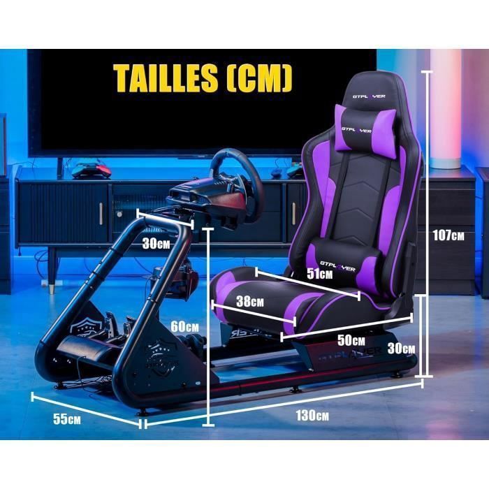 Simulateur de Conduite,Support volant,Support volantSiège de Simulation pour PC avec Haut-Parleurs,Violet