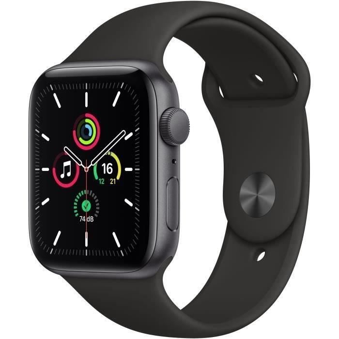 Apple Watch SE GPS - Caja de aluminio gris espacial de 44 mm - Correa negra (2020) - Reacondicionado - Excelente estado