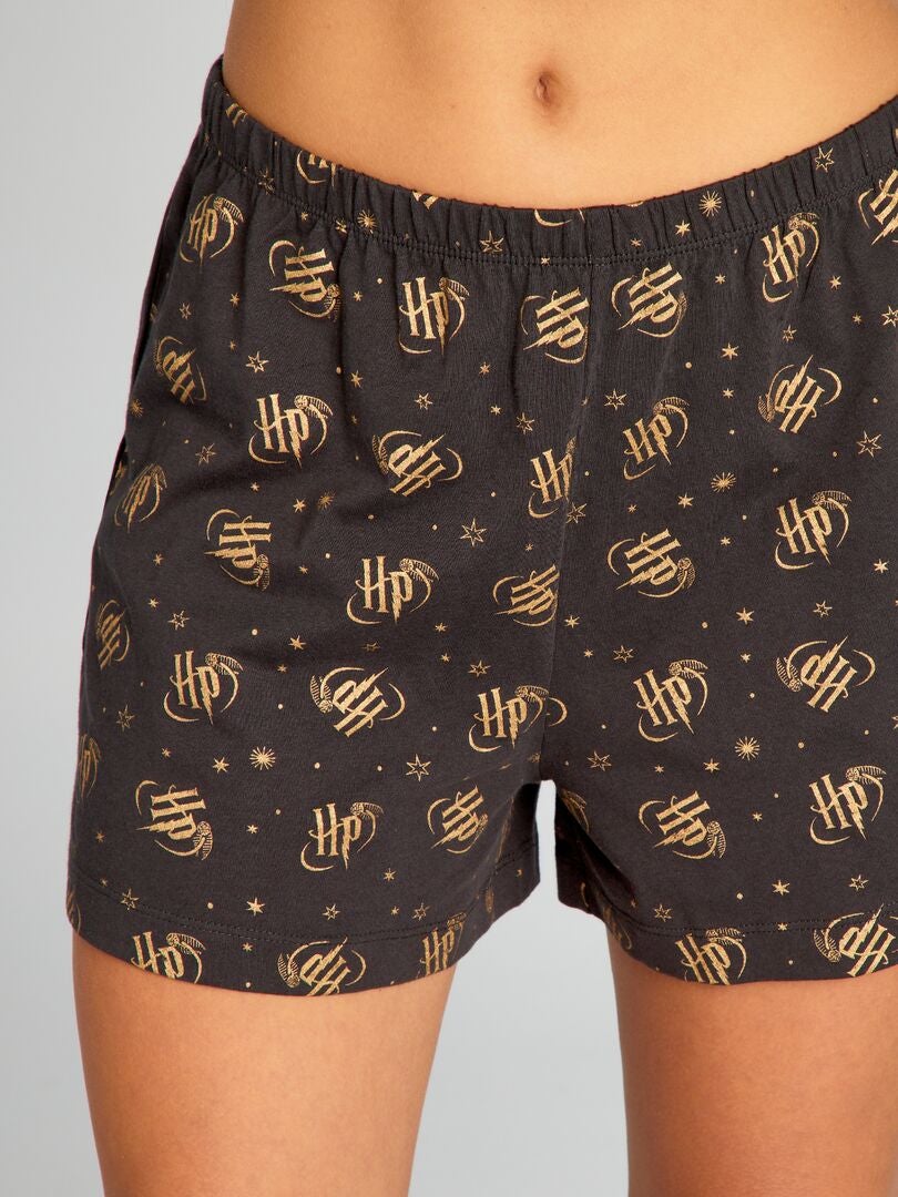 Harry Potter-print shorts - 2-delige set - zwart