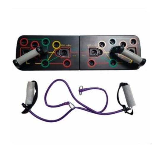  Push-upstang met kanongrepen voor biceps en triceps, push-ups en fitnessoefeningen.