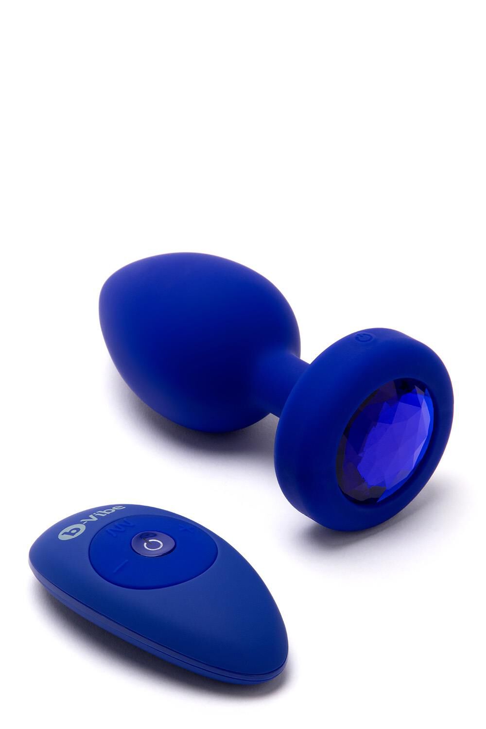 B-Vibe vibrējošs dāvaniņu aizbāznis L/XL, tumši zils